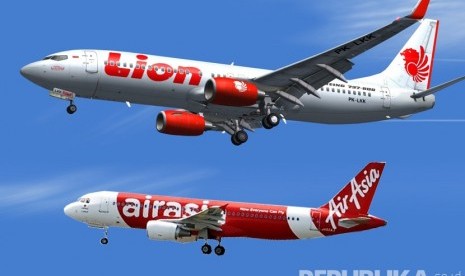 ilustrasi Lion Air dan Air Asia