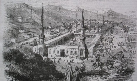 Ilustrasi Masjid Nabawi tempo dulu.