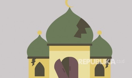 Ilustrasi masjid dirusak