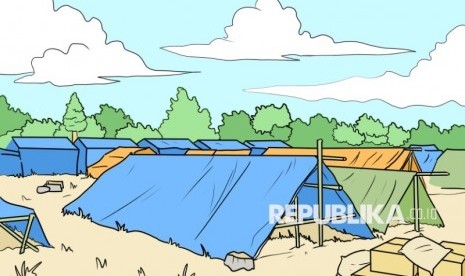 Ilustrasi Pengungsi Korban Gempa