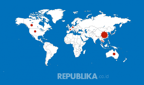 Inggris evakuasi sejumlah diplomatnya dari China. Ilustrasi penyebaran virus corona.