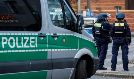 Ilustrasi polisi Jerman. Foto diambil pada 16 Februari 2023. Jerman Selidiki Pembakaran di Masjid Terbesar di Hannover