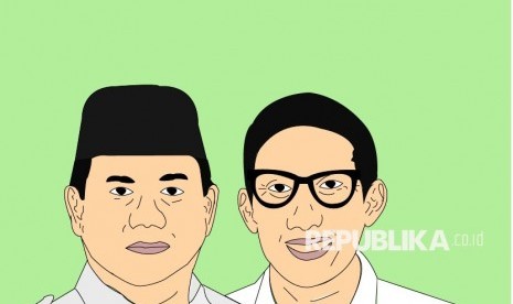 Ilustrasi Prabowo Subianto dan Sandiaga Uno