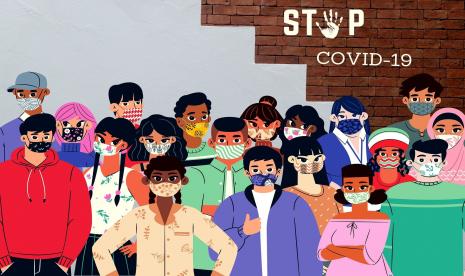 Ilustrasi Stop Covid-19. Lonjakan kasus Covid-19 usai libur Lebaran diharapkan tak terjadi bila tidak ada varian baru, terapkan prokes, dan kejar vaksinasi dua dosis.