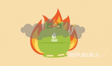 Tabung gas meledak (ilustrasi). Ada beberapa tanda umum kebocoran tabung gas dan langkah pertama yang mesti dilakukan untuk mengatasinya.