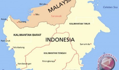 ilustrasi Wilayah Kalimantan yang berbatasan dengan Malaysia (antara)