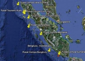 ilustrasi: Pusat Gempa sumatera