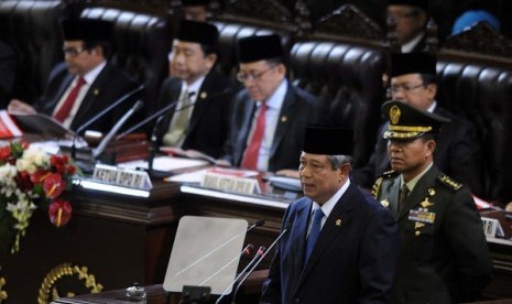 In a state of the nation address on Friday, August 16, 2013, President Susilo Bambang Yudhoyono asks friend countries not to interfere Indonesian sovereignty. 