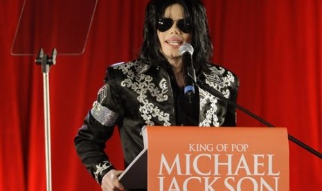 In this March 5, 2009 file photo, US singer Michael Jackson announces that he is set to play ten live concerts at the London O2 Arena in July, which he announced at a press conference at the London O2 Arena. 