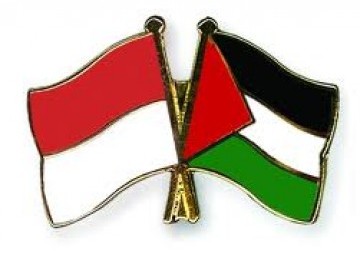 Indonesian and Palestinian flags (illustration)