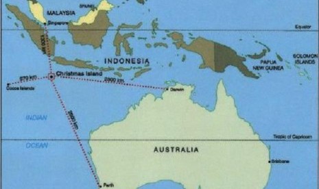 Indonesia usually becomes an entry point before illegal immigrants reach Australian territory (map)