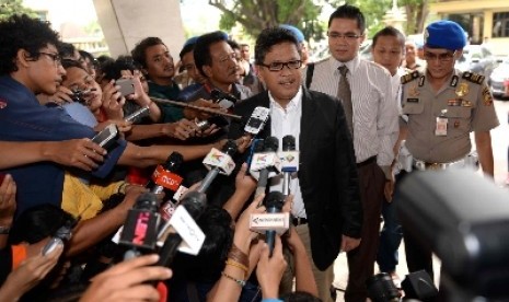 Indonesian Democratic Party of Struggle (PDIP) Acting Secretary General Hasto Kristiyanto while visiting Police Headquarter on Tuesday, February 3