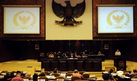 Indonesian House of Representative during a plenary session in Senayan, Jakarta (illustration)  