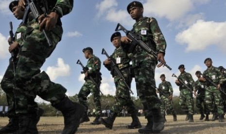 Indonesian military personnel have a rehearsal on Monday to secure United Nations Alliance of Civilizations (UNAOC) held on August 28-30, 2014 in Nusa Dua, Bali. (File photo)