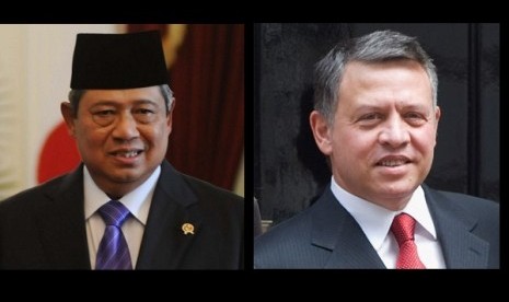 Presiden Susilo Bambang Yudhoyono (kiri) dan Raja Yordan Abdullah II