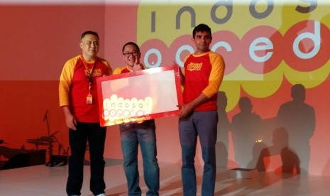 Indosat meluncurkan identitas baru di Jakarta, Kamis (19/11)