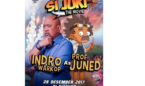 Indro mengisi suara karakter Profesor Juned di film animasi Si Juki