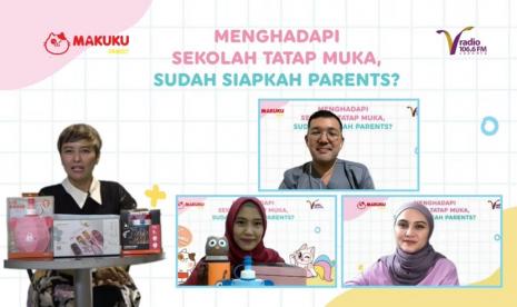 Influencer Zee Zee Shahab dalam webinar dengan tema Menghadapi Sekolah Tatap Muka, Sudah Siapkah Parents?, Selasa (28/9).