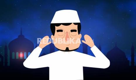  Ilustrasi sholat. Ilustrasi takbiratul ihram