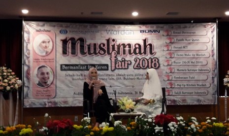 Inneke Koesherawati menjadi nara sumber talkshow Muslimah Fair 2018.