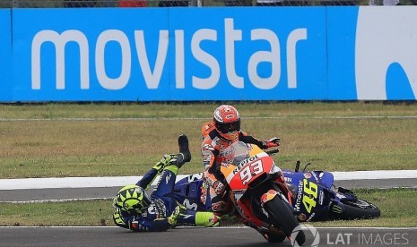 Insiden Rossi dengan Marquez saat MotoGP Argentina