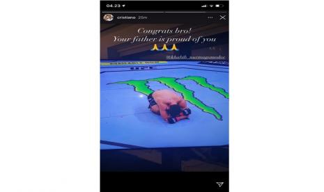 Instagam Story Cristiano Ronaldo soal kemenangan Khabib Nurmagomedov.