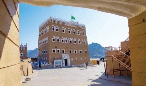 Istana Al-Aan yang terbuat dari lumpur di Najran, Arab Saudi.