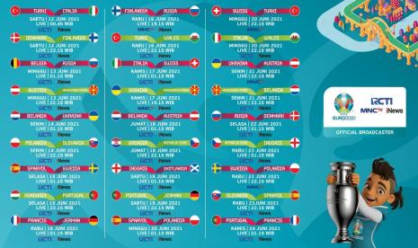 Jadwal siaran berlangsungnya laga di Piala EURO 2020