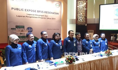 Jajaran Direksi BPJS Kesehatan menggelar Public Expose di Kantor Pusat BPJS Kesehatan, Jakarta, Rabu, (16/5).