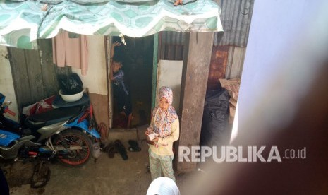 Rumah kontrakan tempat tinggal keluarga korban meninggal pembagian sembako di Monas bernama Rizki (10 tahun) di Rt 12 / Rw 13 Pademangan Barat, Jakarta Utara