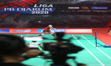 Jalannya salah satu laga di Liga PB Djarum 2020.