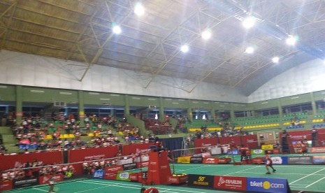 Jalannya tahapan screening Audisi Umum PB Djarum 2019 di GOR KONI, Kota Bandung, Jawa Barat, Ahad (28/7).