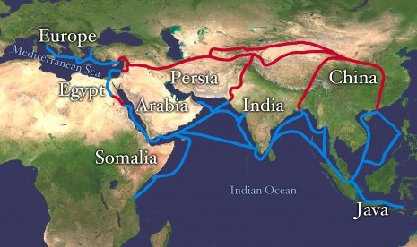 Jalur sutera merupakan jalur rute perdagangan kuno yang menghubungkan Asia dengan Eropa