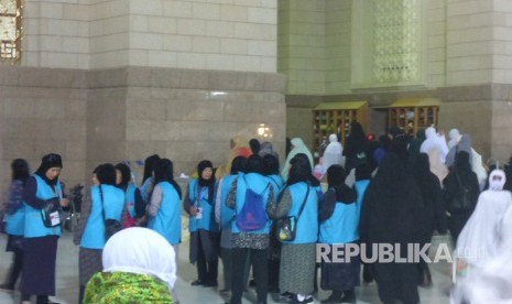 Jamaah haji Cina di Masjid Nabawi, Madinah, Rabu (9/8).