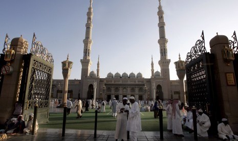 Jamaah haji di kawasan Madinah.