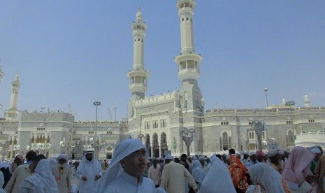 Jamaah haji di kawasan Masjidil Haram, Makkah.