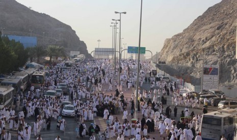 Jamaah haji di Kota Makkah, Arab Saudi.