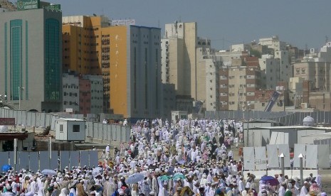 Jamaah haji di Kota Makkah, Arab Saudi.