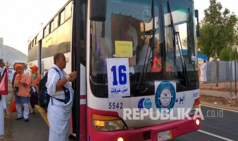 Jamaah Haji indonesia tiba di Arafah.