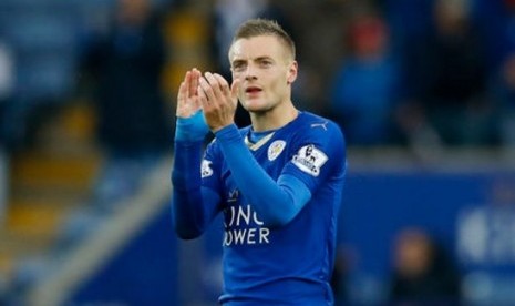 Jamie Vardy, top skorer sementara Liga Primer Inggris