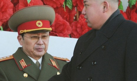 Jang Song-thaek (left) s believed to be the power behind the throne in secretive North Korea.