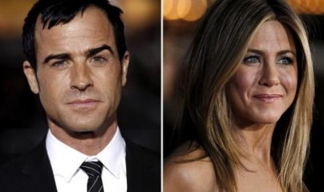 Jennifer Aniston (kanan) dan Justin Theroux (kiri)