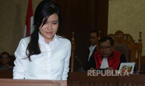 Jessica Kumala Wongso mengikuti persidangan di PN Jakarta Pusat.