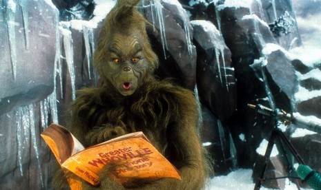 Jim Carrey dalam film How the Grinch Stole Christmas.