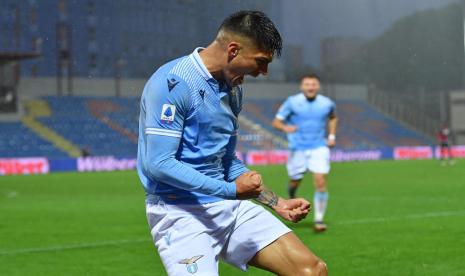 Selebrasi pemain Lazio Joaquin Correa