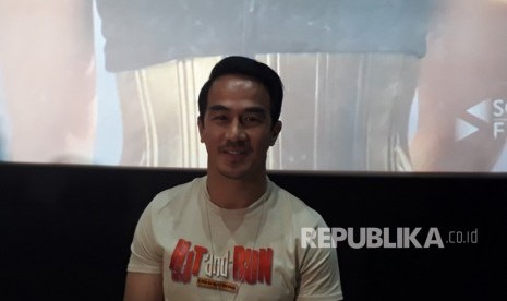 Joe Taslim usai konferensi pers film Hit and Run di CGV FX  Sudirman Jakarta, Kamis (17/1).