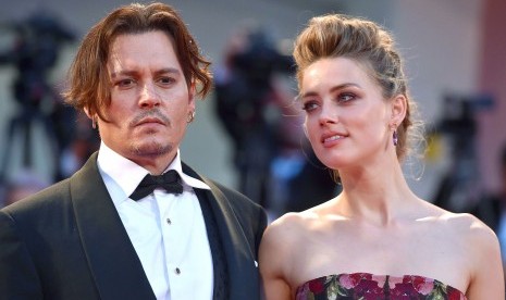 Johnny Depp dan Amber Heard di Venice Film Festival 2015.