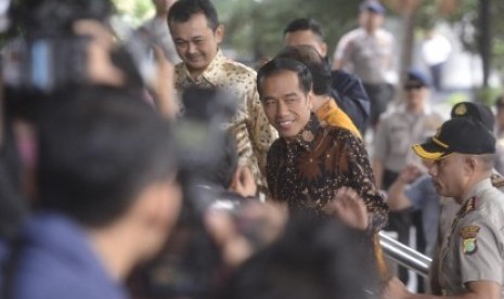 Joko Widodo tiba di Gedung Komisi Pemberantasan Korupsi, Jakarta Selatan, Kamis (26/6). 