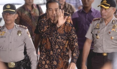 Joko Widodo tiba di Gedung Komisi Pemberantasan Korupsi, Jakarta Selatan, Kamis (26/6).