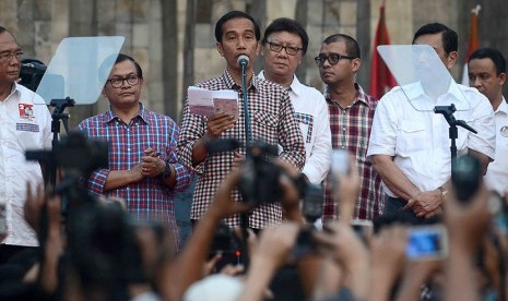 Jokowi dan pendukungnya mendeklarasikan kemenangannya 